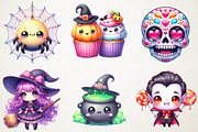 Kawaii Spooky Halloween Clipart, an Illustration by RobertsArt (Thumbnail 5 of 7)