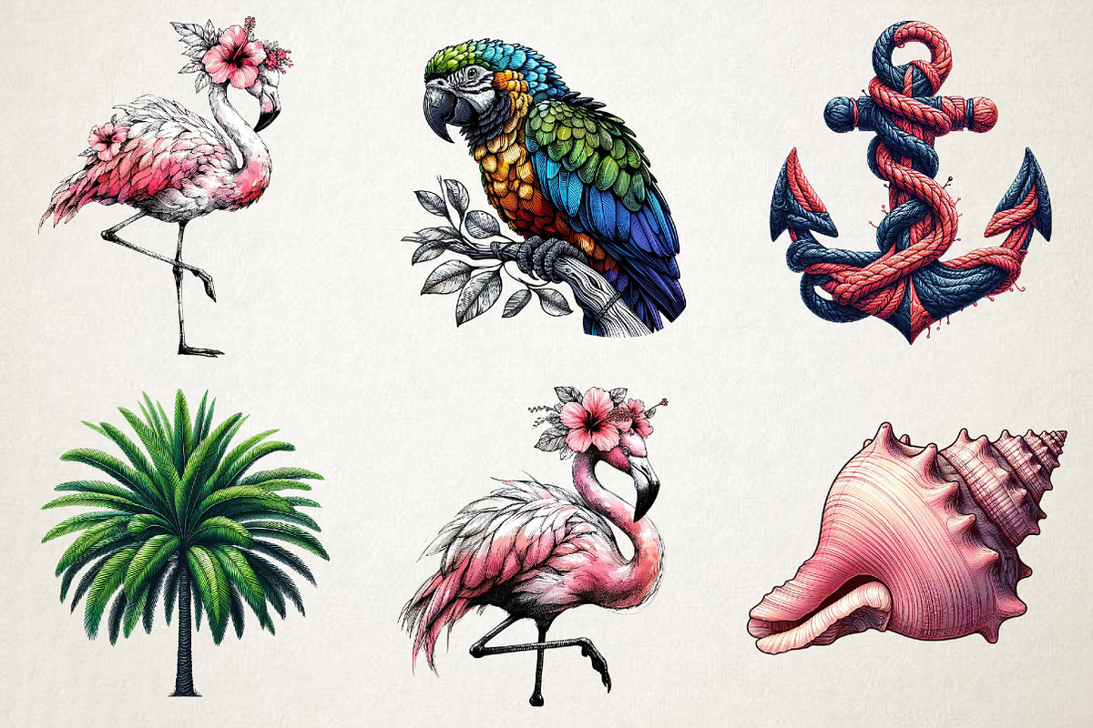 Watercolor Fun Summer Clipart Bundle, an Illustration by RobertsArt (Photo 4 of 5)