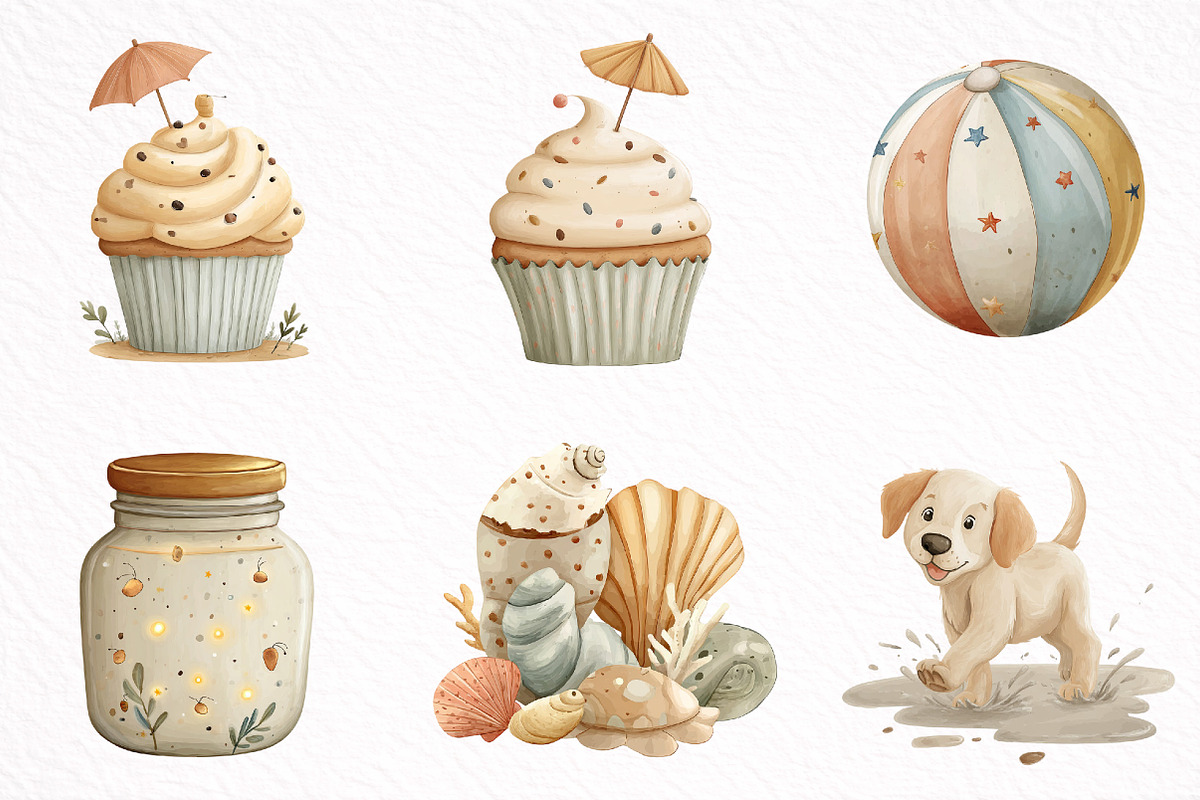Whimsical Summer Clipart Bundles, an Illustration by DreamArtGraphic (Photo 6 of 7)