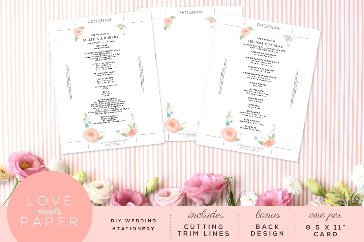 Wedding Program Template P1019, an Invitation Template by Love Meets Paper (Photo 2 of 4)