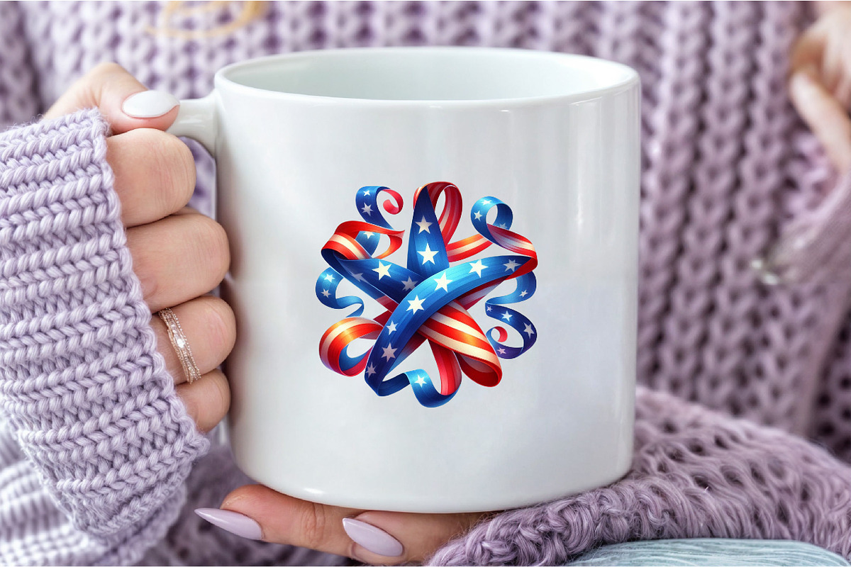 Ribbon Patriotic 4th of July Clipart, an Illustration by DreamCafeArt (Photo 6 of 7)