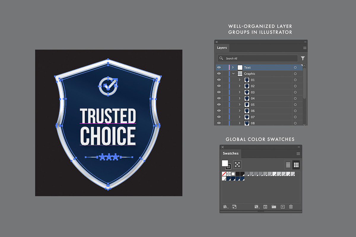 Shield Label Badge Vector Illustrati, an Object Graphic by DesignerCandies (Photo 5 of 6)