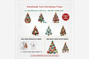 Handmade Yarn Christmas Tree Clipart, a Seasonal Illustration by Tanya Kart (Thumbnail 8 of 10)