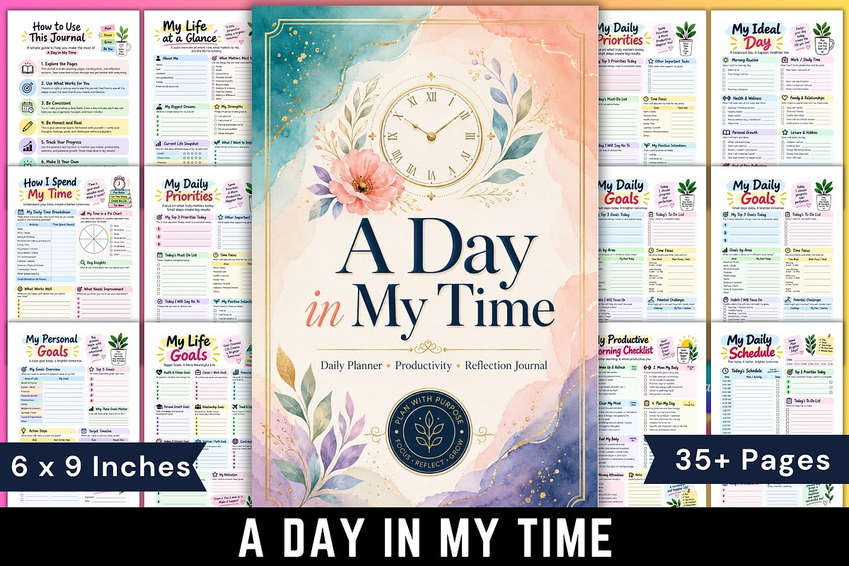 A Day in My Time, a Stationery Template by Designmela01 (Photo 1 of 6)