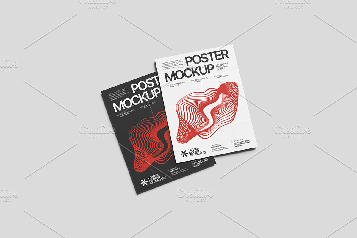 Modern Poster Design Mockup, an Advertising Mockup by Gatamotion (Photo 2 of 5)