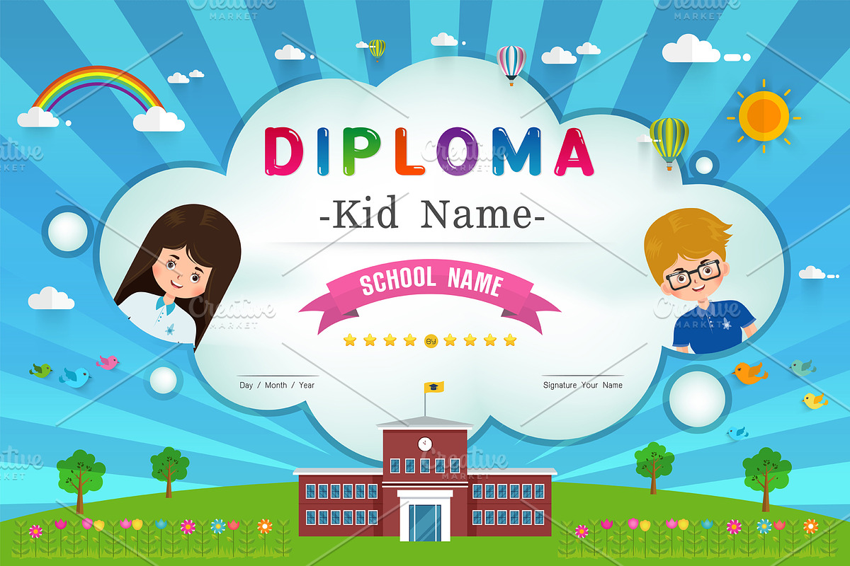 Certificate kids diploma, a Flyer Template by essense (Photo 5 of 7)