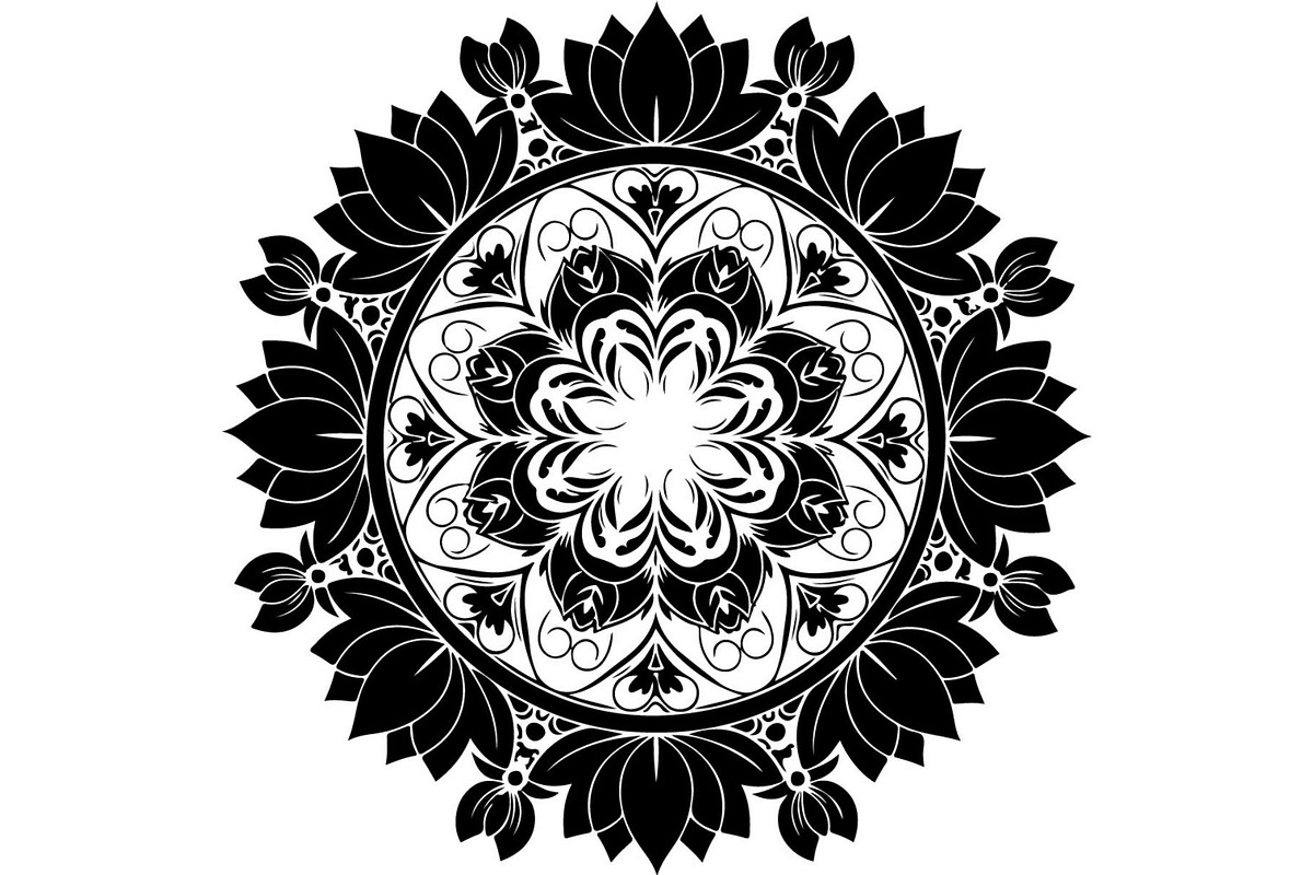 Round Floral Mandala Bundle, a Decorative Illustration by Designer_Momina (Photo 10 of 19)