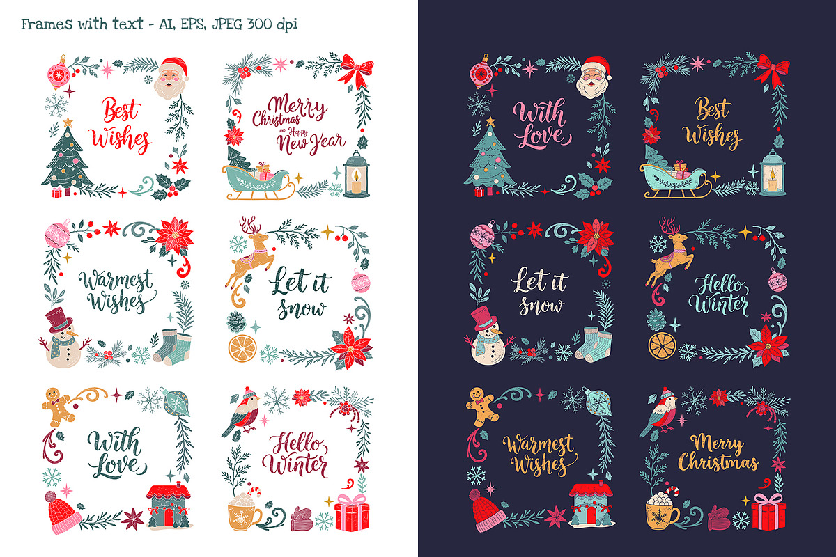 Magical Christmas. Vector Clipart, a Seasonal Illustration by Hanna's ArtLab (Photo 6 of 8)