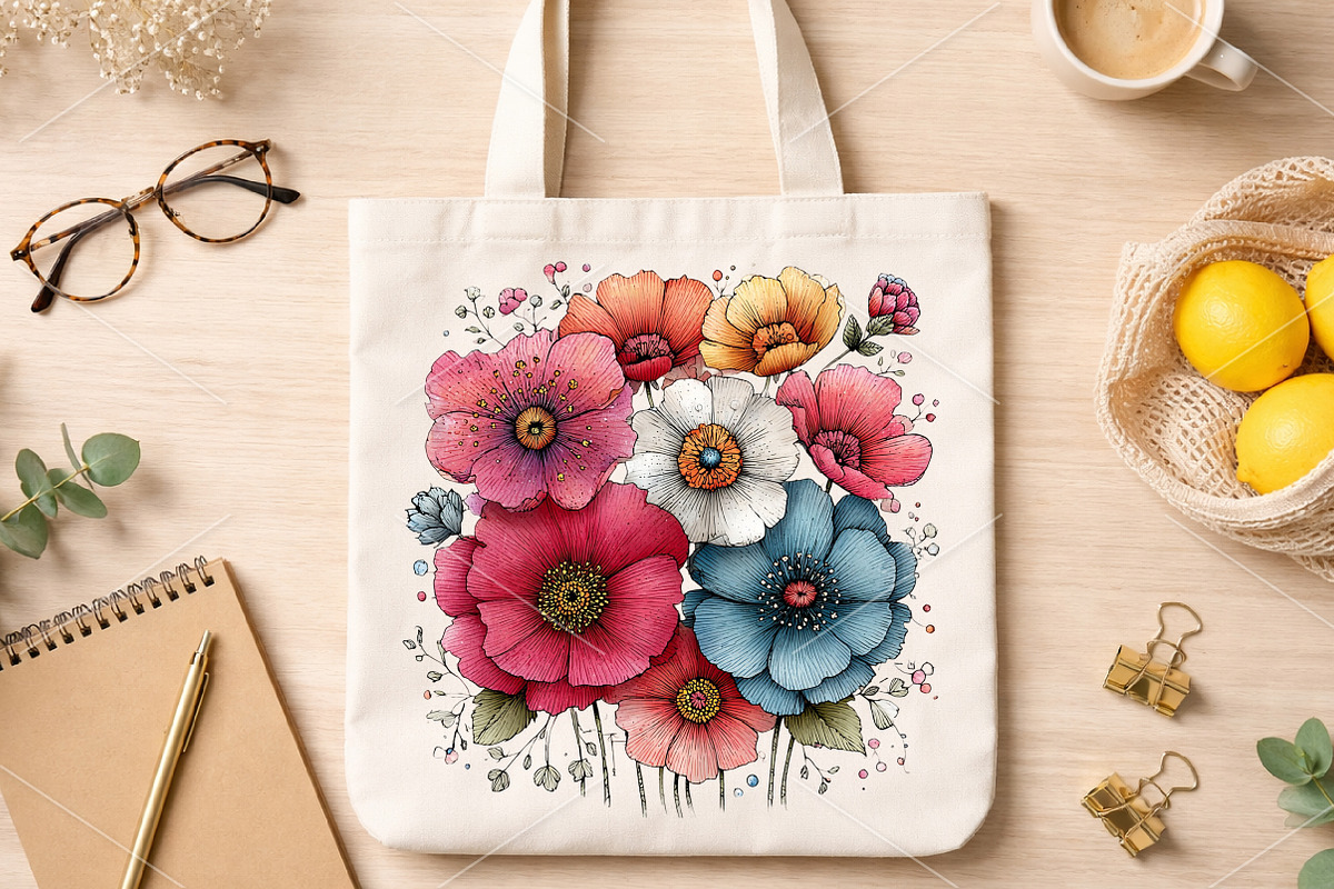 Whimsical Spring Flowers Clipart, an Illustration by Canvas Craft (Photo 7 of 7)