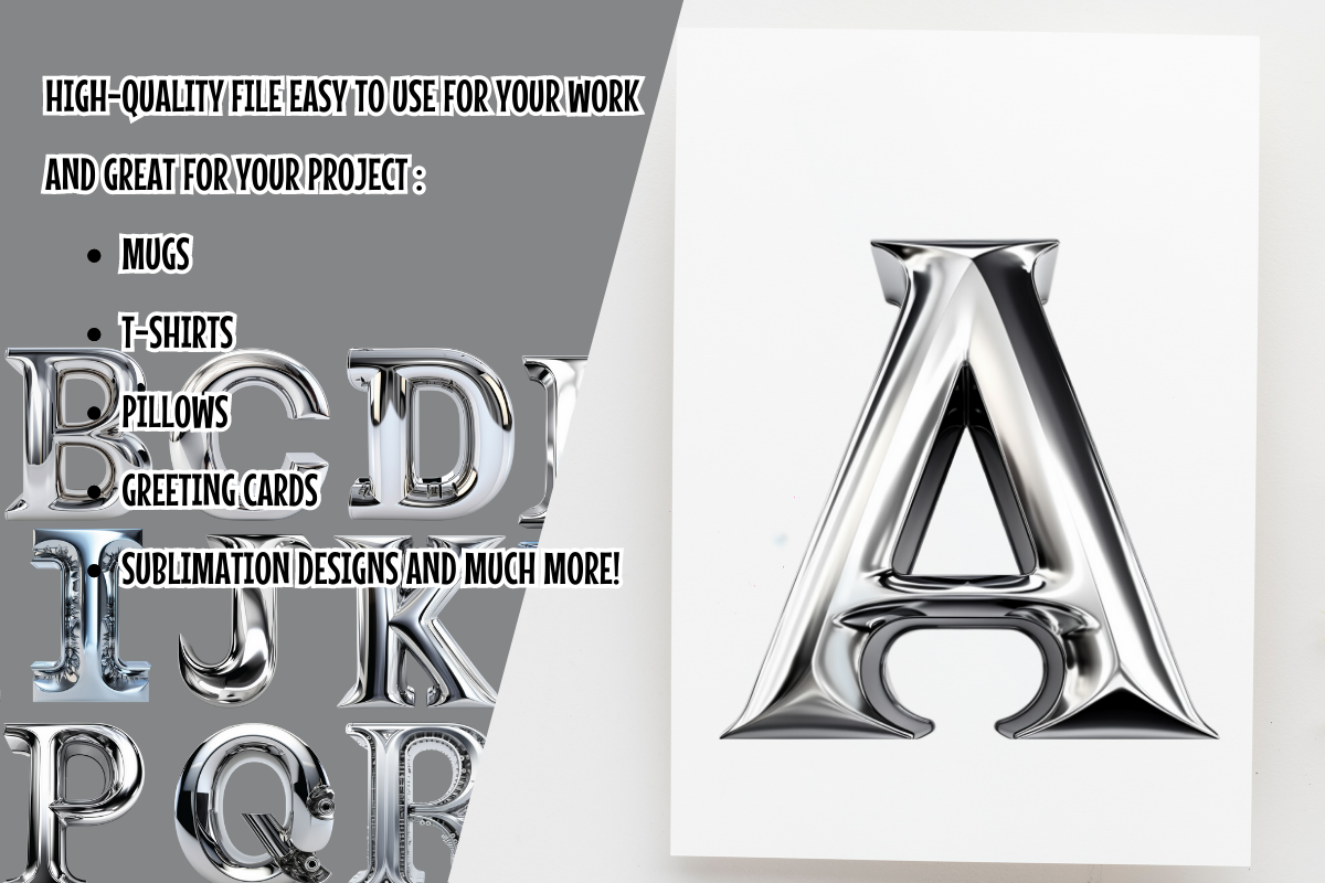 Silver Metal Alphabets Clipart, an Illustration by SindyPrintDesign (Photo 2 of 3)