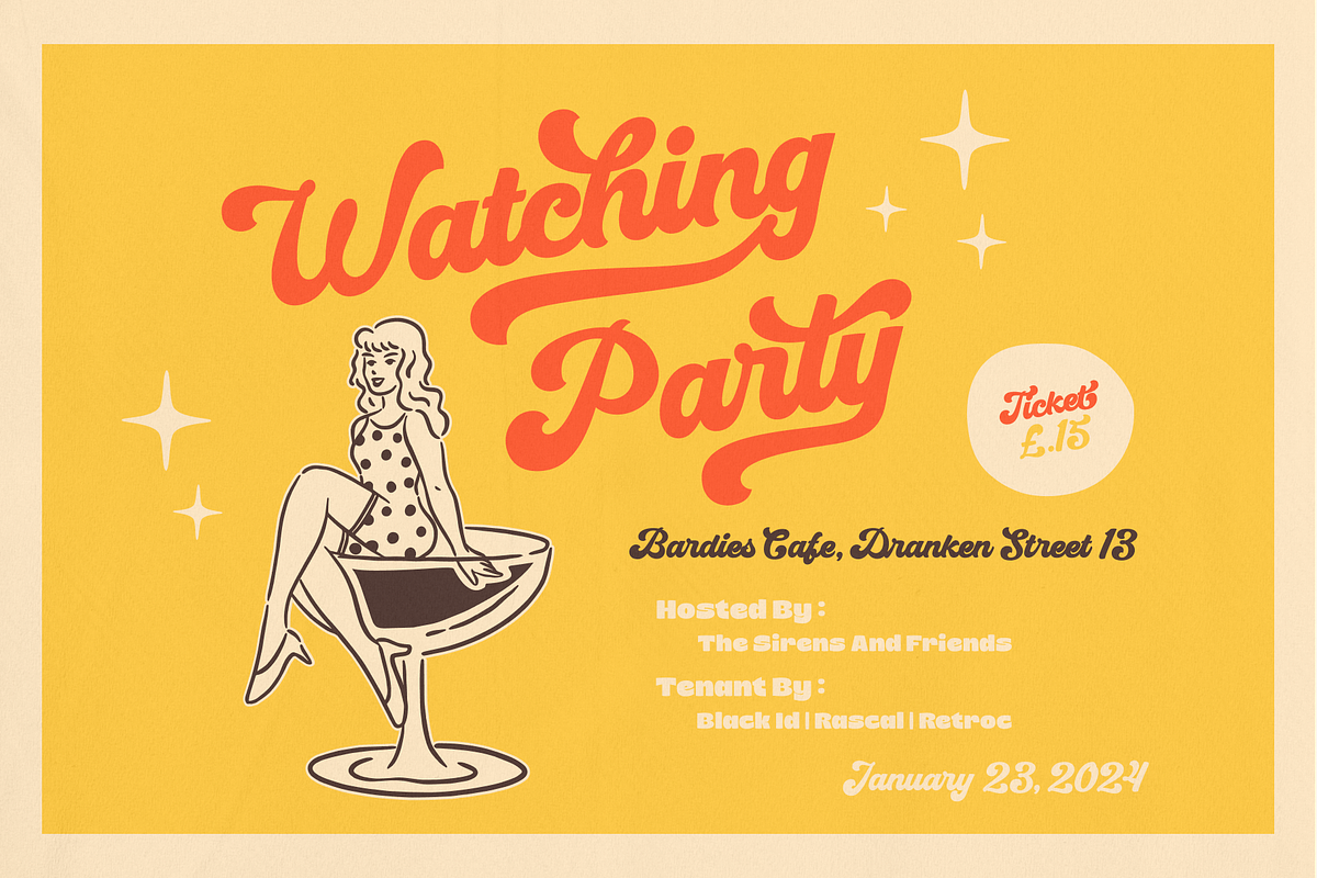 Mucky Script - Retro Groovy Font, a Script Font by Holyline Design (Photo 10 of 14)