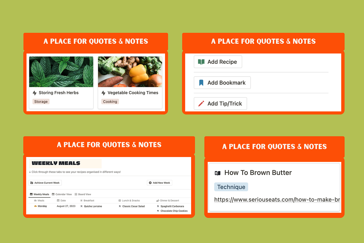 Notion Recipes Meal Planner Template, a Templates & Theme by Woolshark (Photo 6 of 10)