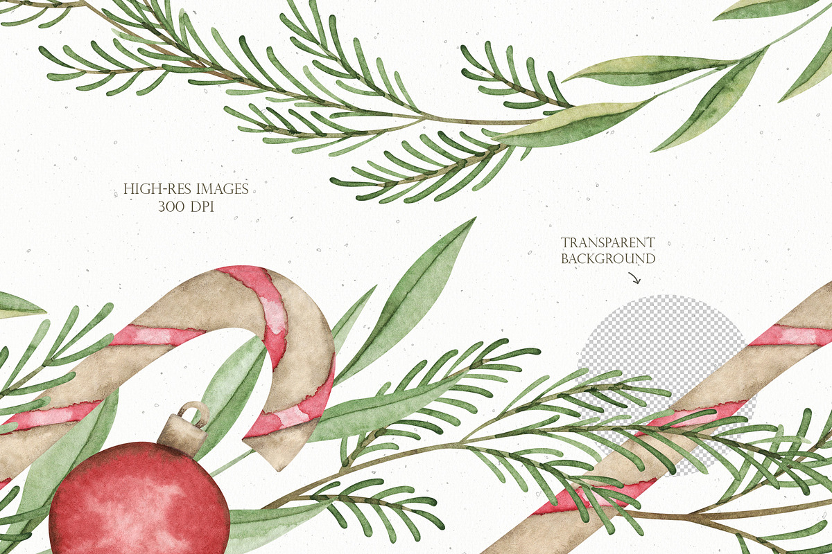 Watercolor Cozy Christmas set, an Illustration by OrangePeafowlArt (Photo 7 of 15)