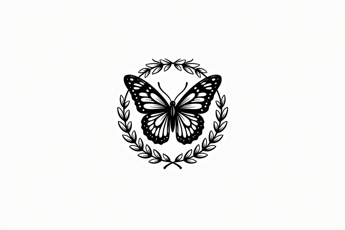 Butterfly Wreath Clipart Set, an Illustration by musafir_fashion (Photo 4 of 9)