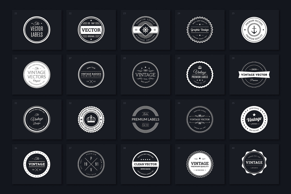 200 Retro Badges, a Branding & Logo Template by Amito Vectors (Photo 3 of 11)