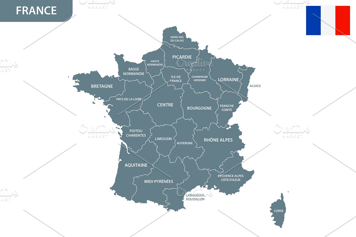 Detailed map of France, an Illustration by Vector Shop (Photo 4 of 5)