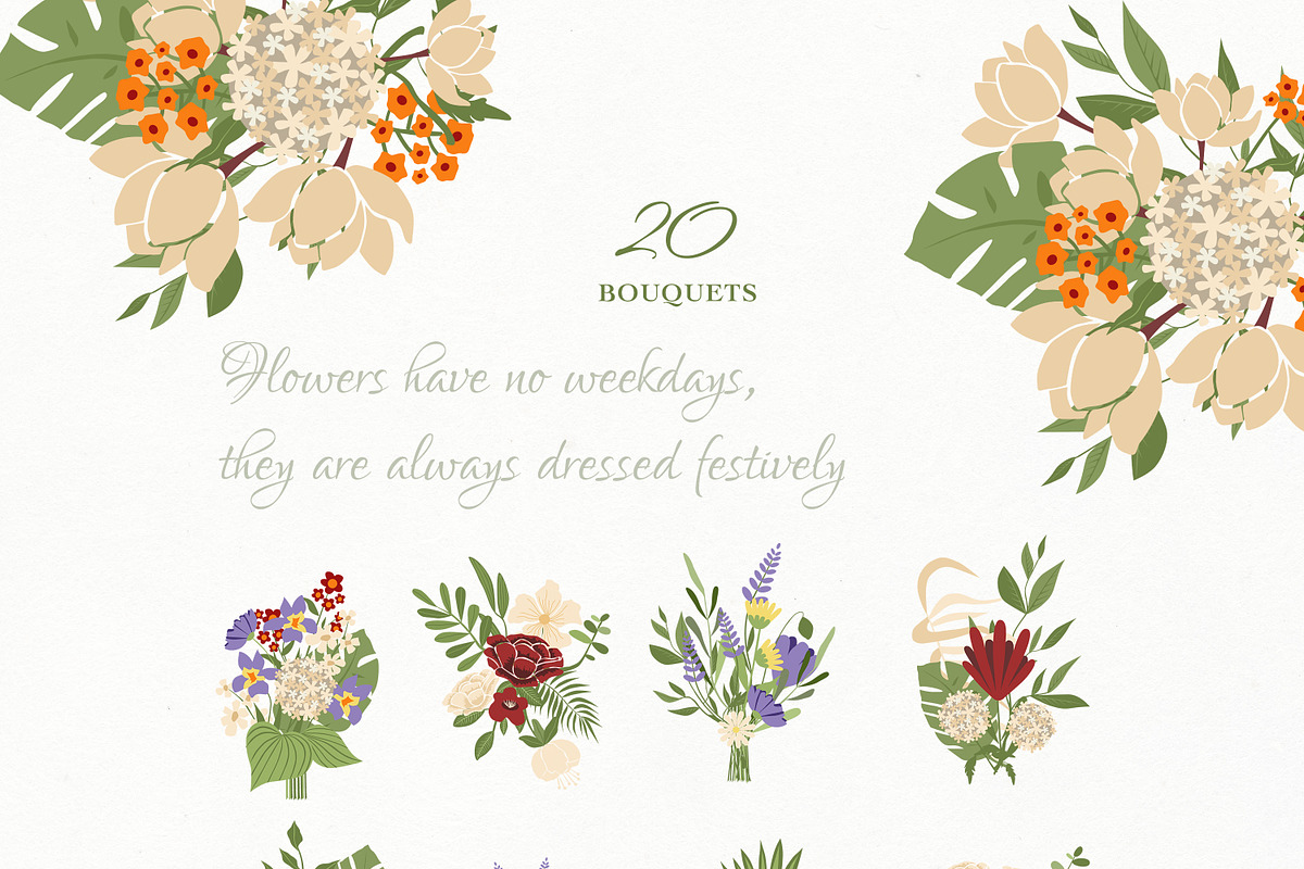 Poem of Flowers Design Set, a Decorative Illustration by WildStrawberry Magic (Photo 3 of 23)