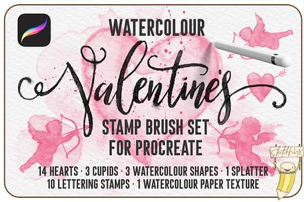 Watercolour Valentines Stamp Set