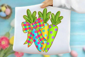 Glitter Coquette Easter Carrots Png, an Illustration by designcity5
