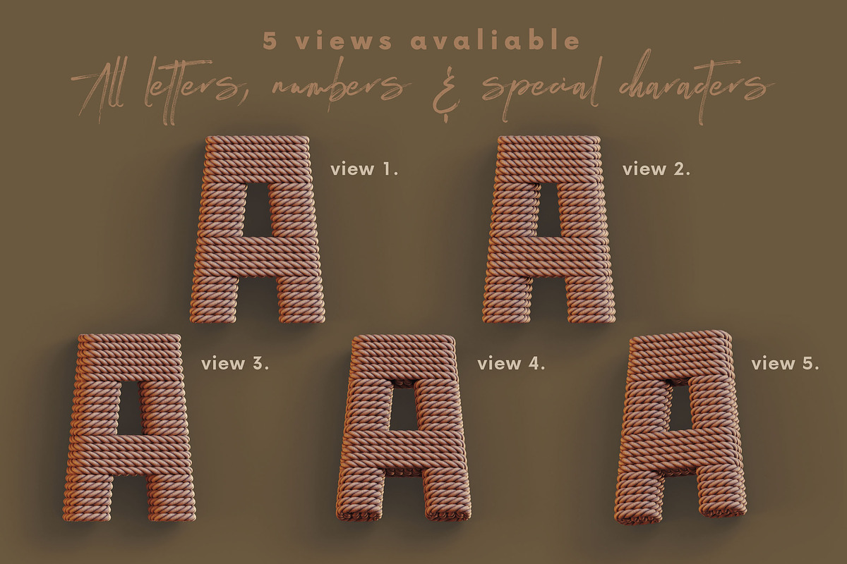 Rope Deco - 3D Lettering, a Graphic by MIIM (Photo 3 of 8)