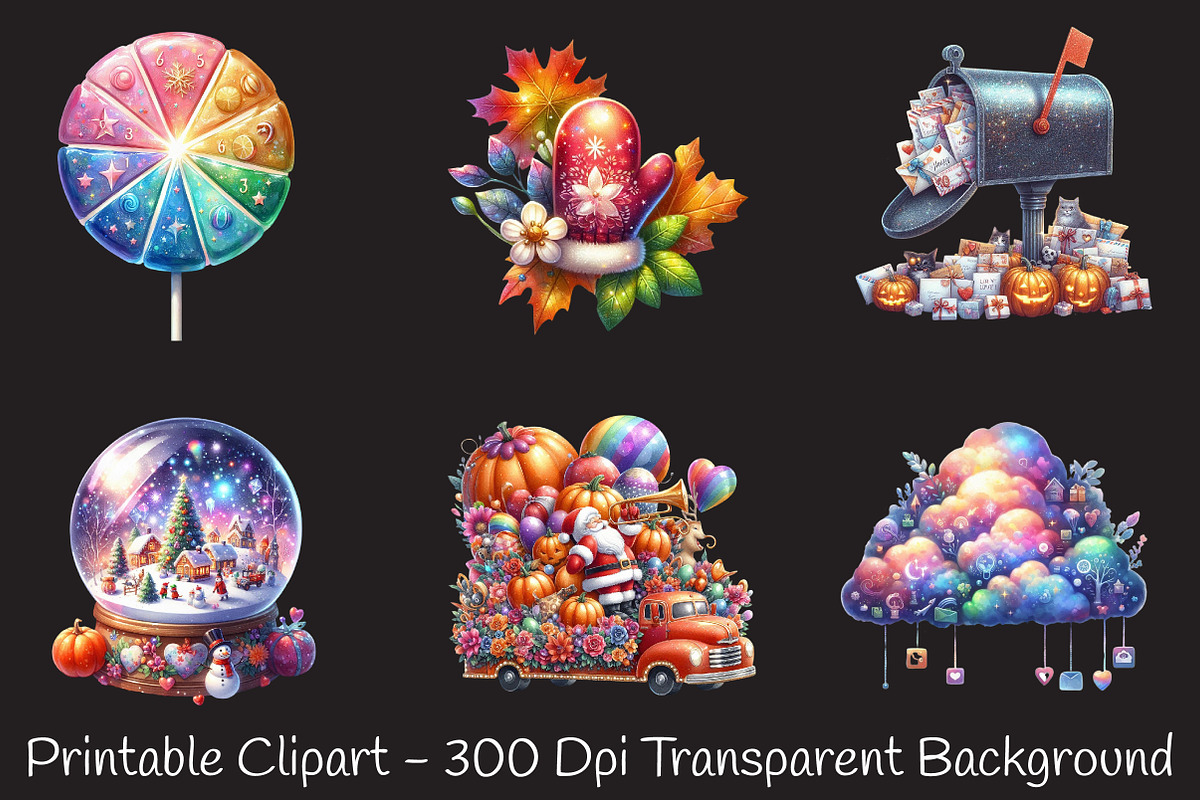 All-in-One Seasonal Holiday Clipart, an Illustration by RobertsArt (Photo 4 of 7)