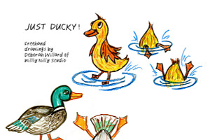 Whimsical Ducks Clipart, an Illustration by Willy Nilly Studio