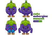 Aubergine Mascot Vector Pack, an Illustration by MEDZ (Thumbnail 2 of 5)