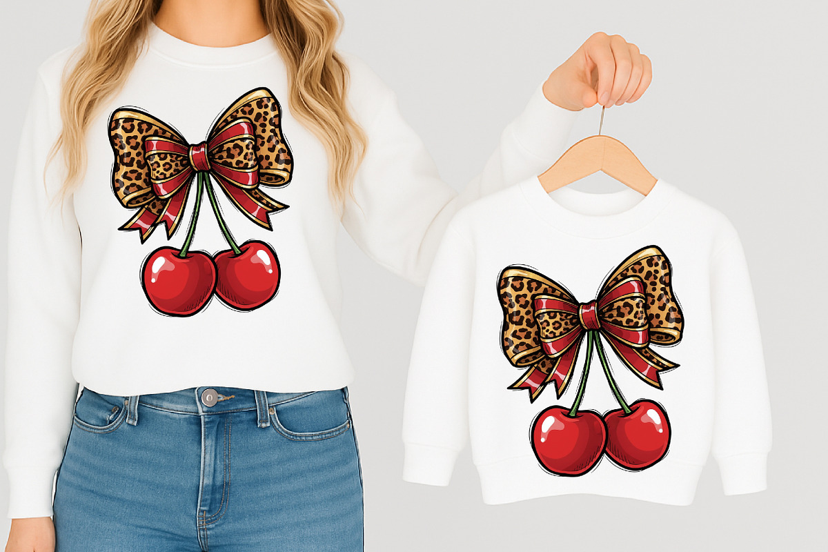 Cherry Leopard Coquette Bow Png, an Illustration by Libby Wishes (Photo 2 of 8)