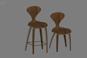 Norman Cherner Chairs 3d Model