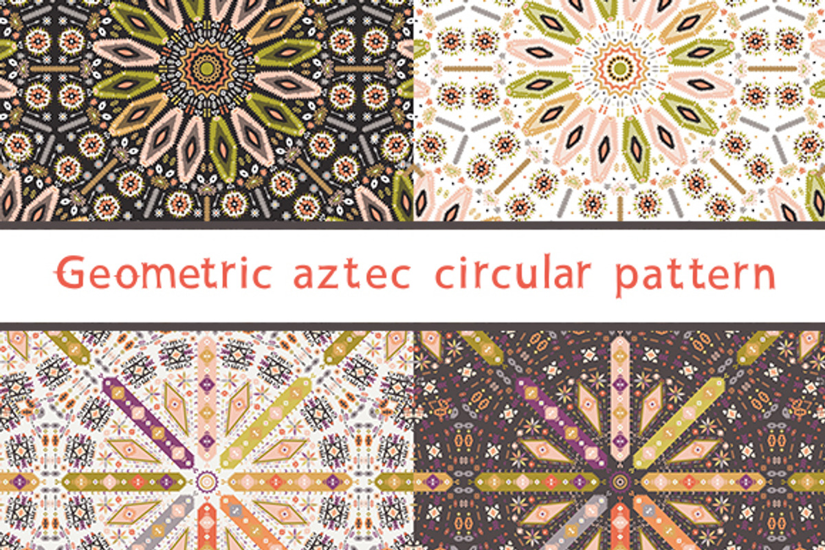Circular set of aztec patterns