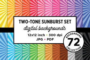 Two-Tone Sunburst Backgrounds