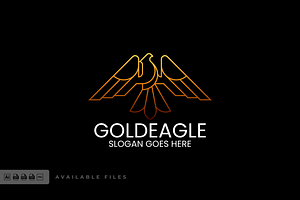 Gold Eagle Gradient Line Art Logo, a Branding & Logo Template by ivan_artnivora