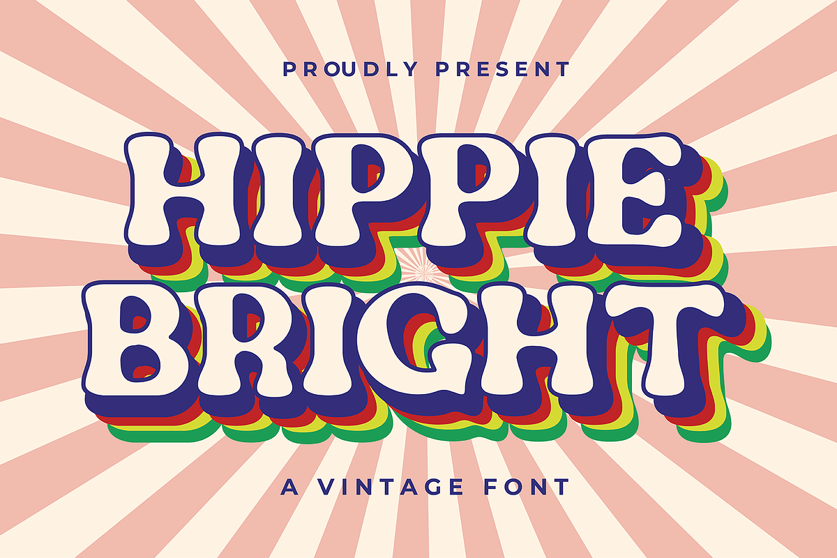 Hippie Bright Display Font, a Handwritten Font by Authentic Studio (Photo 1 of 6)