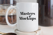 White mug mockup, blank mug stock, a Product Mockup by Masters of Instagram (Thumbnail 1 of 2)