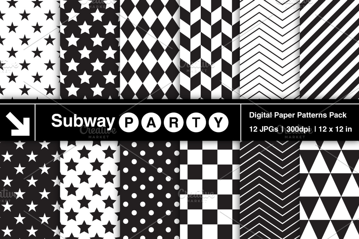 Black & White Geometric Papers