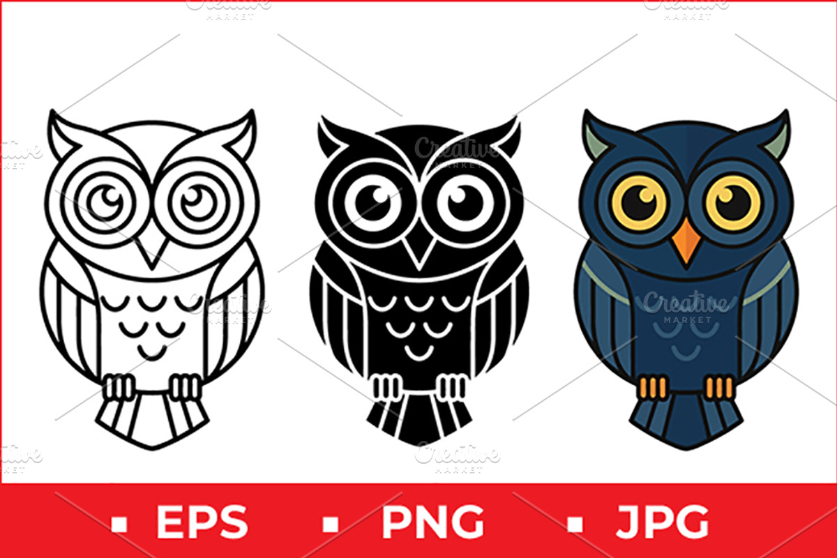 Owl Vector Icons, a Solid Icon by Artonix (Photo 1 of 2)