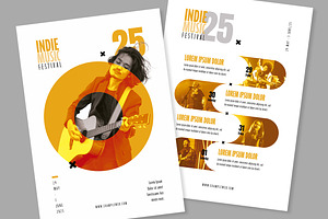 Music festival A5 Flyer Template, a Print Template by McLittle Stock