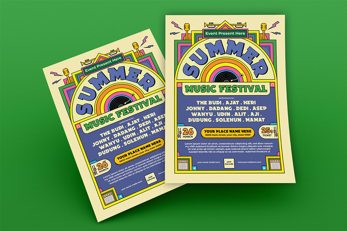 Summer Music Festival Flyer, a Flyer Template by megarez (Photo 3 of 3)