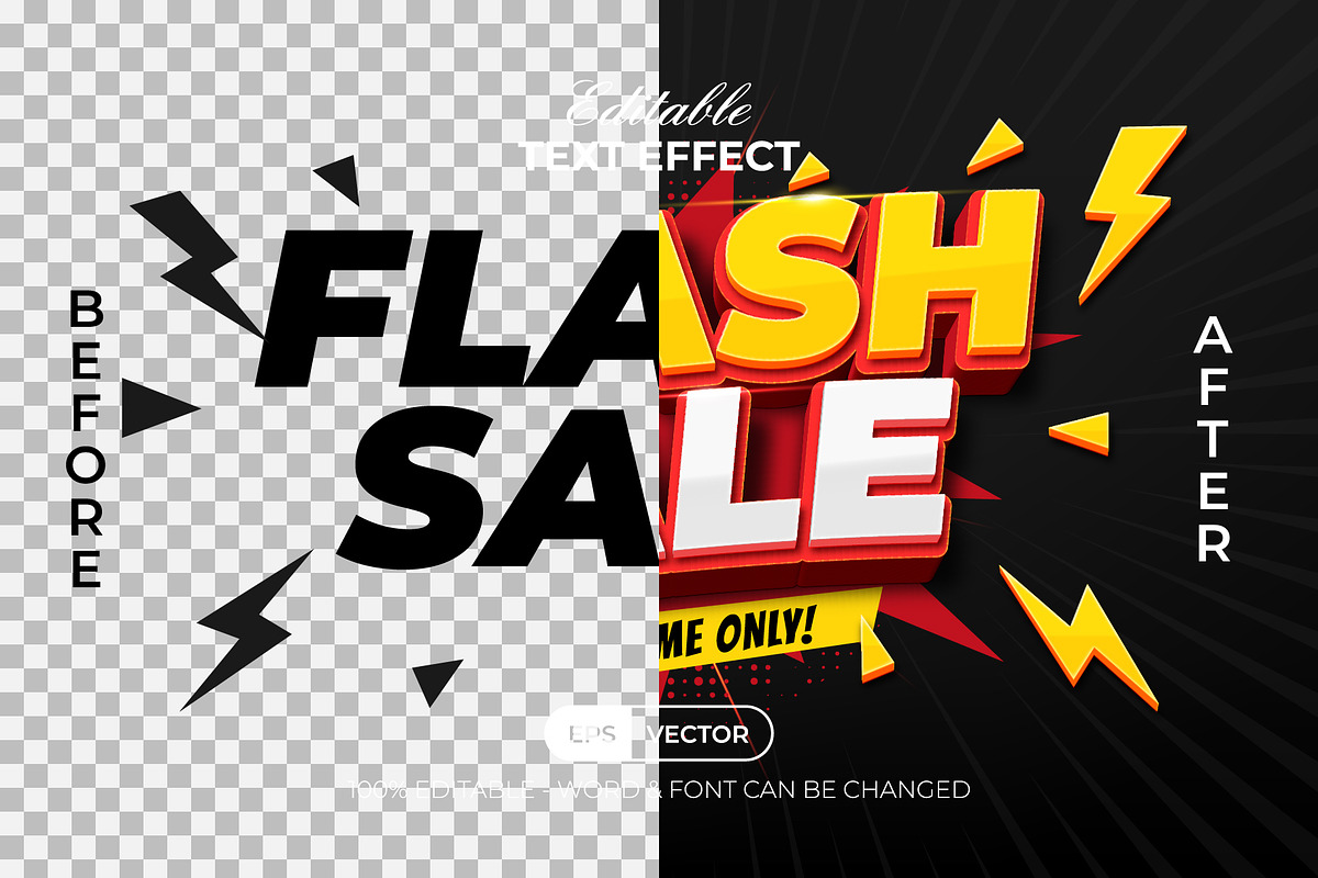 Flash Sale 3D Text Effect, a Layer Style Add-On by Mockmenot (Photo 2 of 3)