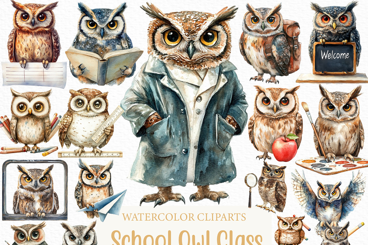 School Clipart School Owl Classroom, an Illustration by Craft Nest (Photo 1 of 6)