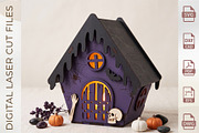 3D Haunted House Lantern Bundle, an Object Graphic by WoodoraCut (Thumbnail 3 of 6)