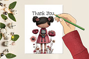 Whimsical Flowers and Girls Clipart, an Illustration by Creative Art (Thumbnail 8 of 11)