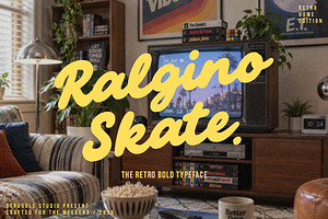 Ralgino Skate – Retro Script Font, a Script Font by Struggle Studio