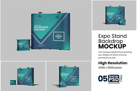 Expo Stand Backdrop Mockup, an Advertising Mockup by bimockup