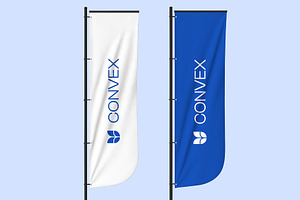 Standing Convex Flag Mockup