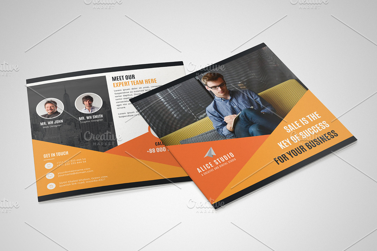 Square Bifold Brochure Template, a Brochure Template by Alice_s (Photo 5 of 6)