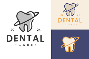dental planet icon symbol logo vecto, a Branding & Logo Template by Lodzrov