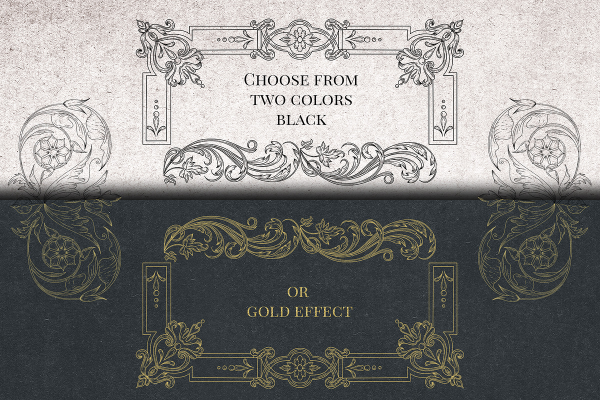 Vintage Baroque Borders & Designs, a Decorative Illustration by AW Studios (Photo 7 of 11)