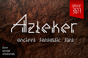 Azteker - ancient fantastic font, a Sans Serif Font by wowomnom