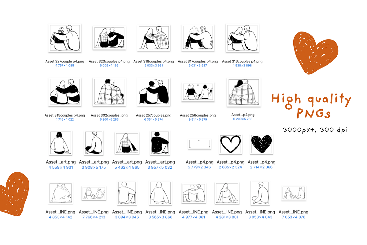 Valentines Day couples line art svg, a Person Illustration by Heartwarming Art (Photo 9 of 11)